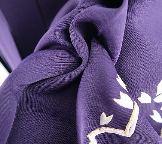 卒業式袴単品レンタル[刺繍]紫色に桜刺繍[身長158-162cm]No.289